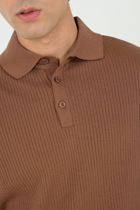 TEXTURED KNITTED POLO
