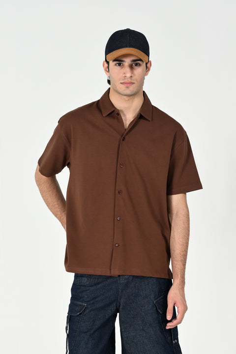 BAGGY FIT BUTTON DOWN TEXTURED POLO