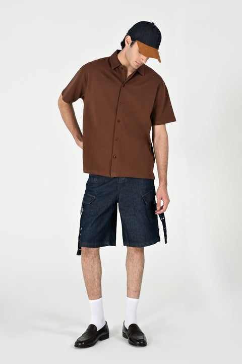 BAGGY FIT BUTTON DOWN TEXTURED POLO
