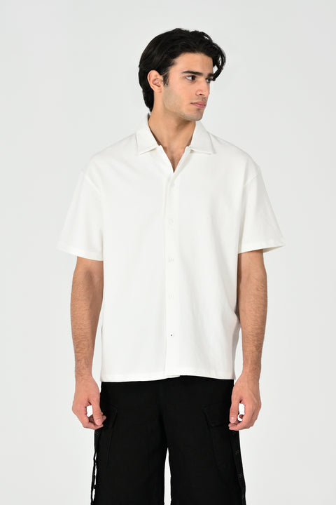 BAGGY FIT BUTTON DOWN TEXTURED POLO