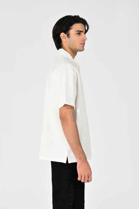 BAGGY FIT BUTTON DOWN TEXTURED POLO