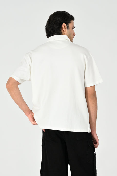BAGGY FIT BUTTON DOWN TEXTURED POLO