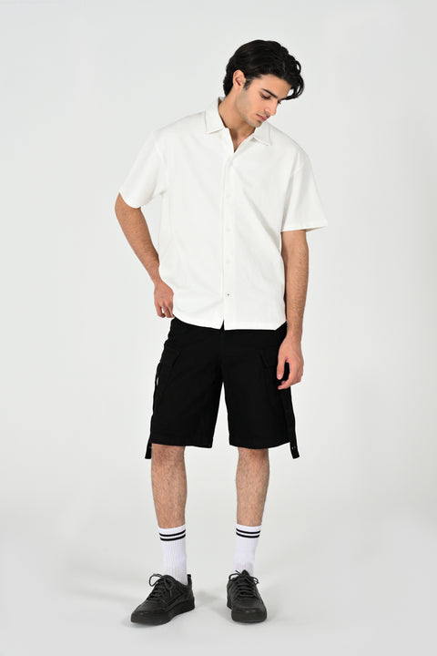 BAGGY FIT BUTTON DOWN TEXTURED POLO