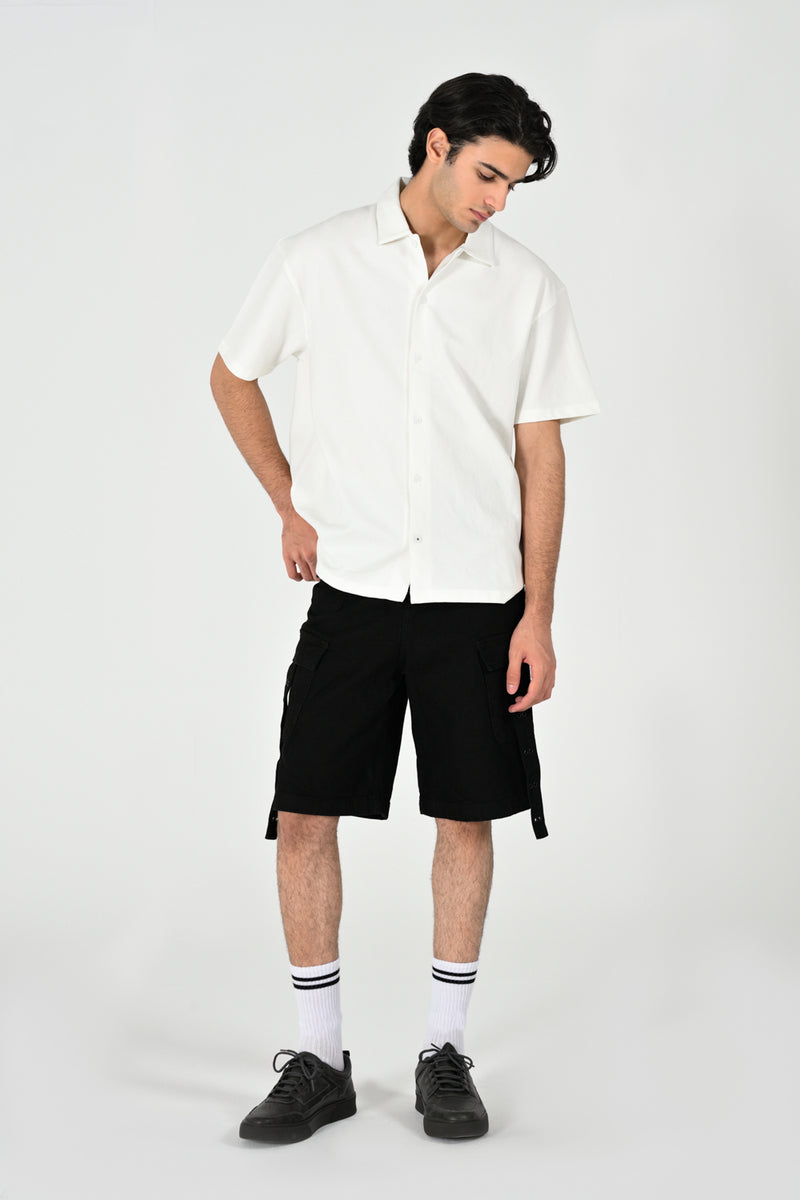 BAGGY FIT BUTTON DOWN TEXTURED POLO