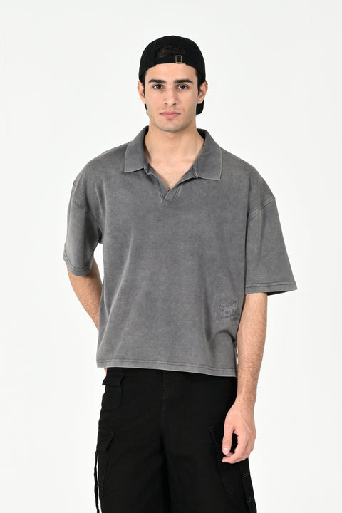 BOXY FIT WASHED POLO