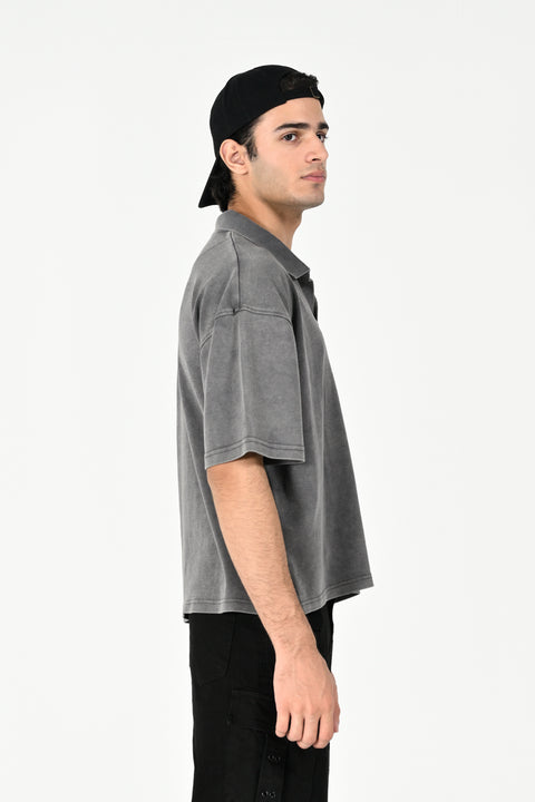 BOXY FIT WASHED POLO