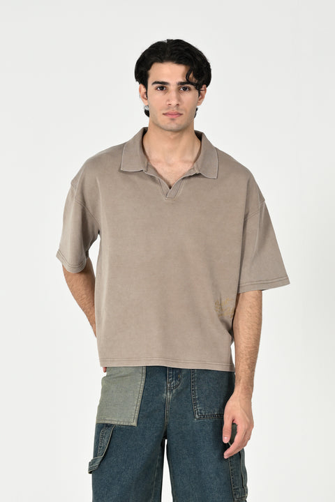 BOXY FIT WASHED POLO
