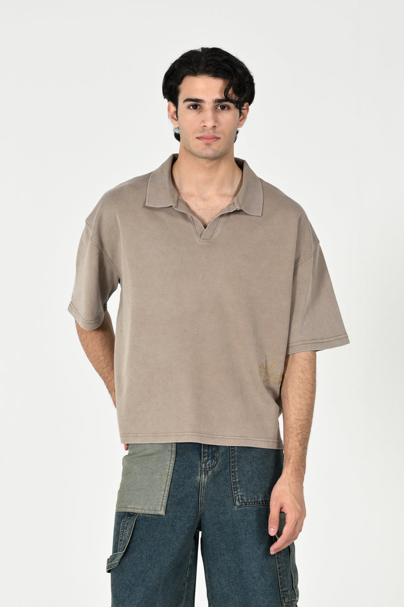 BOXY FIT WASHED POLO