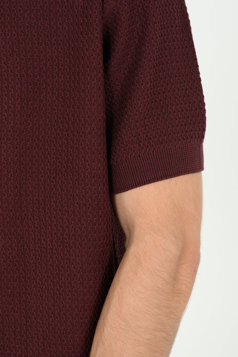 CONTRAST COLLAR KNITTED POLO
