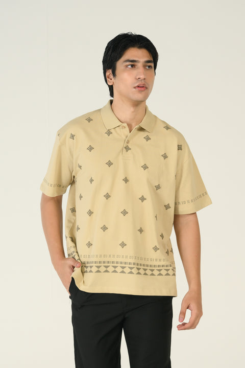 BAGGY FIT PRINTED POLO