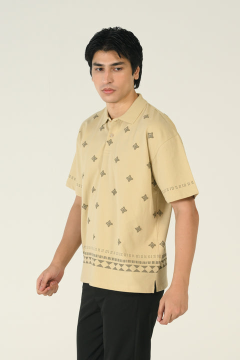 BAGGY FIT PRINTED POLO