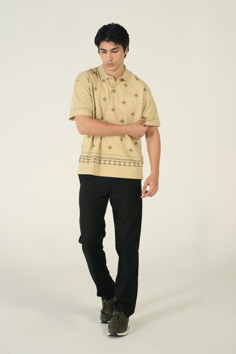 BAGGY FIT PRINTED POLO