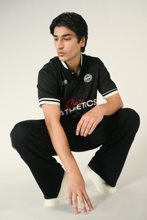 RELAXED FIT MESH BUTTON DOWN POLO