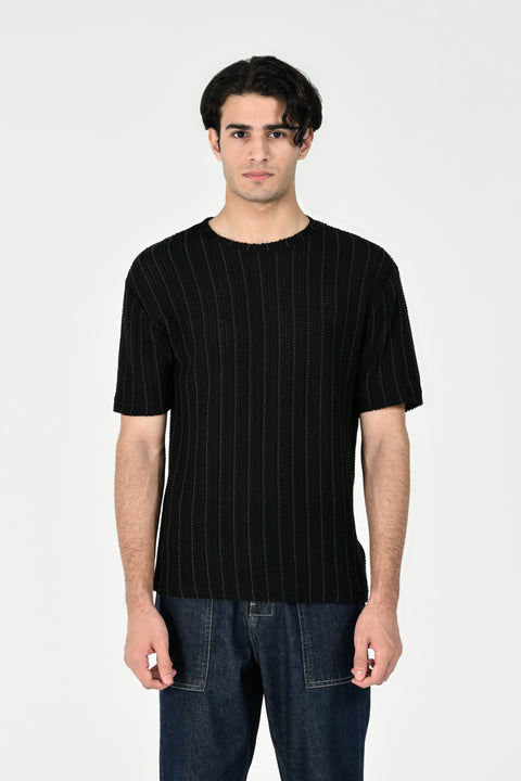 TEXTURED STRIPED TEE