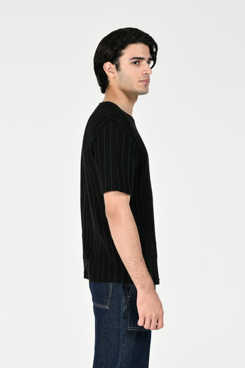 TEXTURED STRIPED TEE