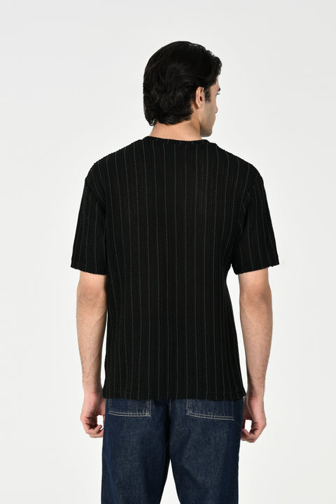 TEXTURED STRIPED TEE