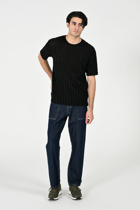 TEXTURED STRIPED TEE