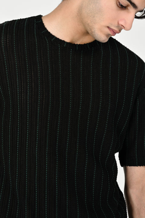 TEXTURED STRIPED TEE