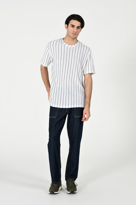 TEXTURED STRIPED TEE