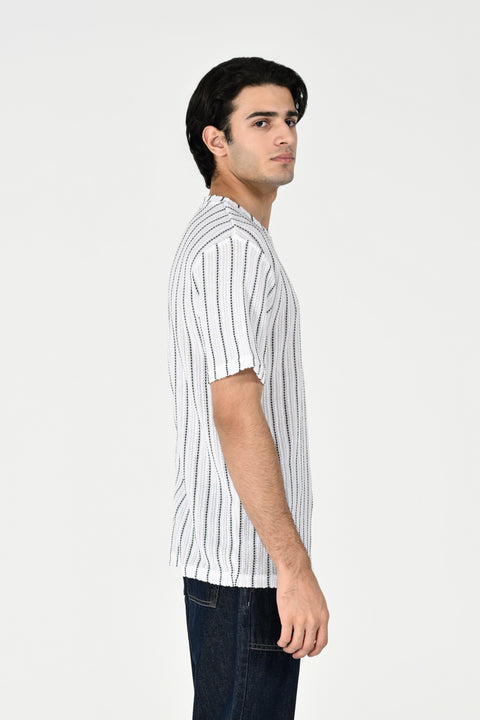 TEXTURED STRIPED TEE