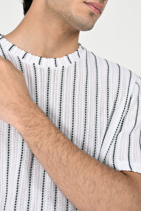 TEXTURED STRIPED TEE