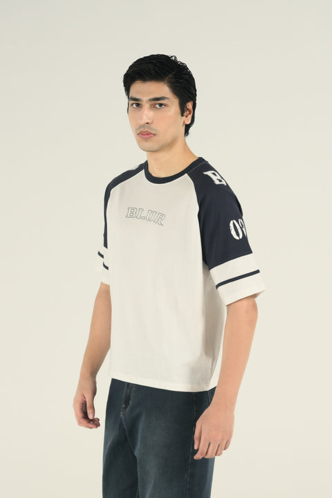 BOXY FIT CONTRAST RAGLAN SLEEVE TEE