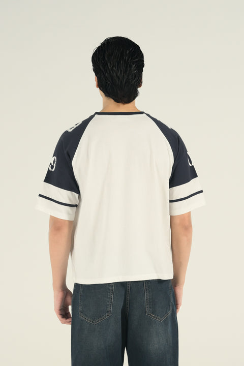 BOXY FIT CONTRAST RAGLAN SLEEVE TEE