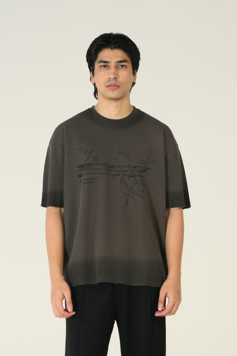 BAGGY FIT WASHED EFFECT GRAPHIC TEE