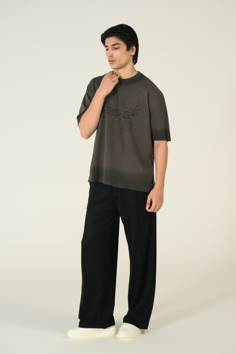BAGGY FIT WASHED EFFECT GRAPHIC TEE