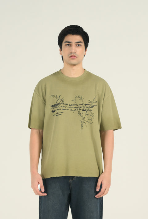 BAGGY FIT WASHED EFFECT GRAPHIC TEE