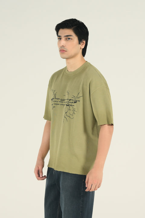 BAGGY FIT WASHED EFFECT GRAPHIC TEE