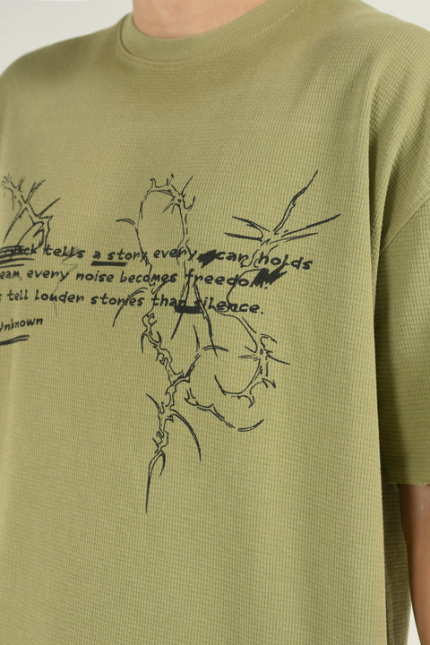 BAGGY FIT WASHED EFFECT GRAPHIC TEE