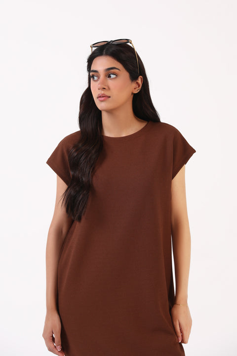 TEXTURED HAMMER SLEEVE DRESS