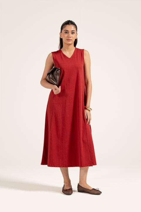 SLEEVELESS A-LINE DRESS
