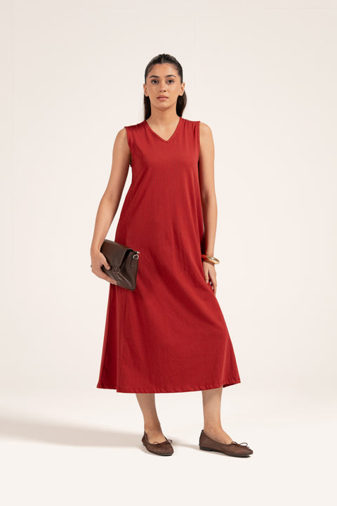 SLEEVELESS A-LINE DRESS
