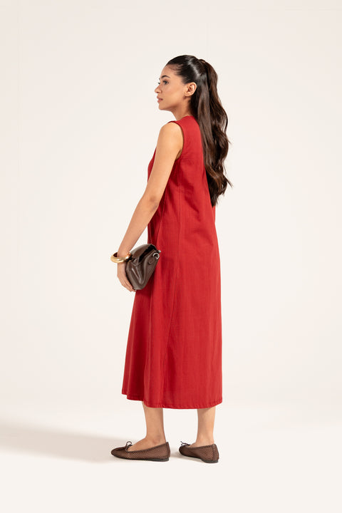 SLEEVELESS A-LINE DRESS