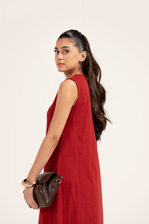 SLEEVELESS A-LINE DRESS