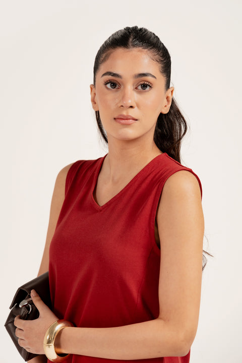 SLEEVELESS A-LINE DRESS