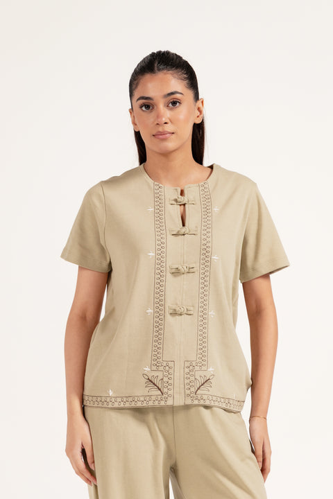 EMBROIDERED JAPANESE KNIT TOP