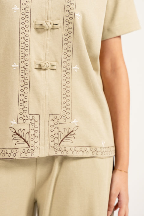 EMBROIDERED JAPANESE KNIT TOP