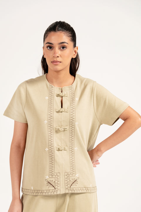 EMBROIDERED JAPANESE KNIT TOP