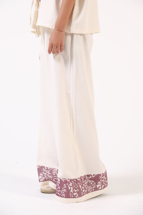 GRAPHIC MEGA WIDE LEG TROUSERS
