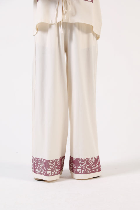 GRAPHIC MEGA WIDE LEG TROUSERS
