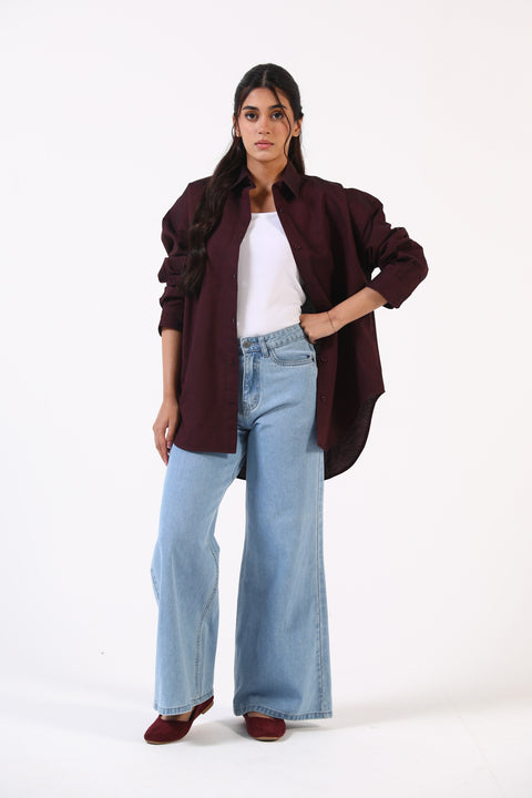 OVERSIZED BUTTON DOWN TOP