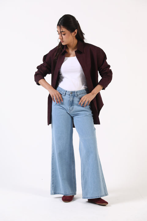 OVERSIZED BUTTON DOWN TOP