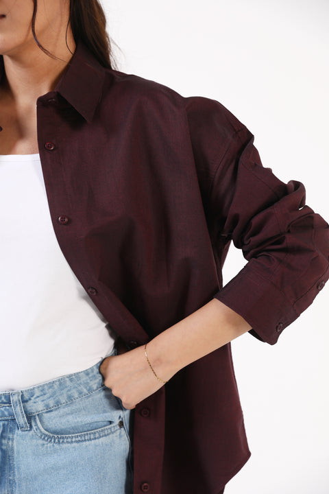 OVERSIZED BUTTON DOWN TOP