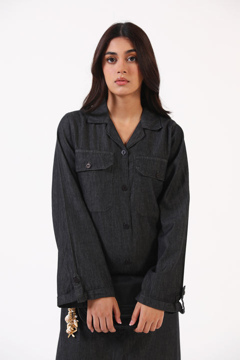 DENIM BUTTON DOWN DRESS