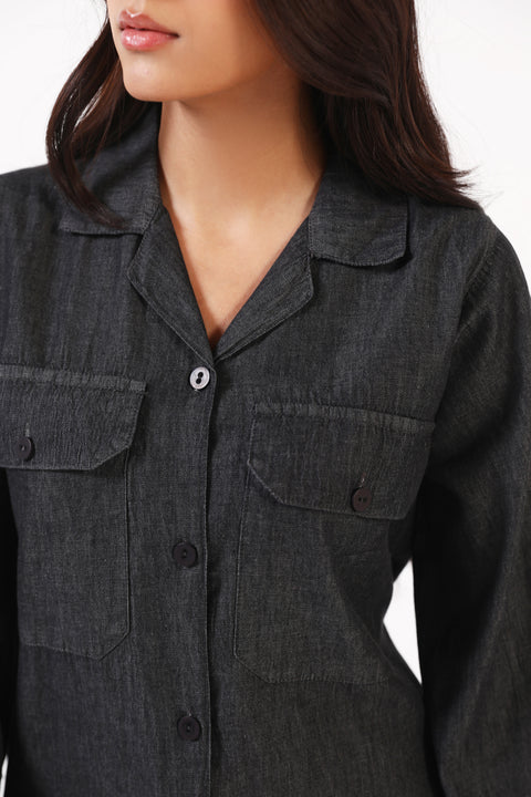 DENIM BUTTON DOWN DRESS