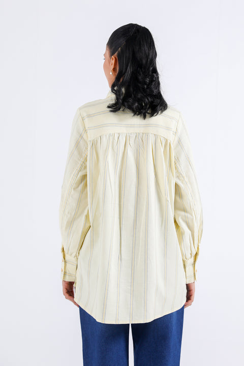 STRIPED TOP WITH SLEEVE DETAIL