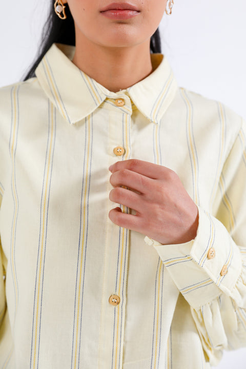 STRIPED TOP WITH SLEEVE DETAIL
